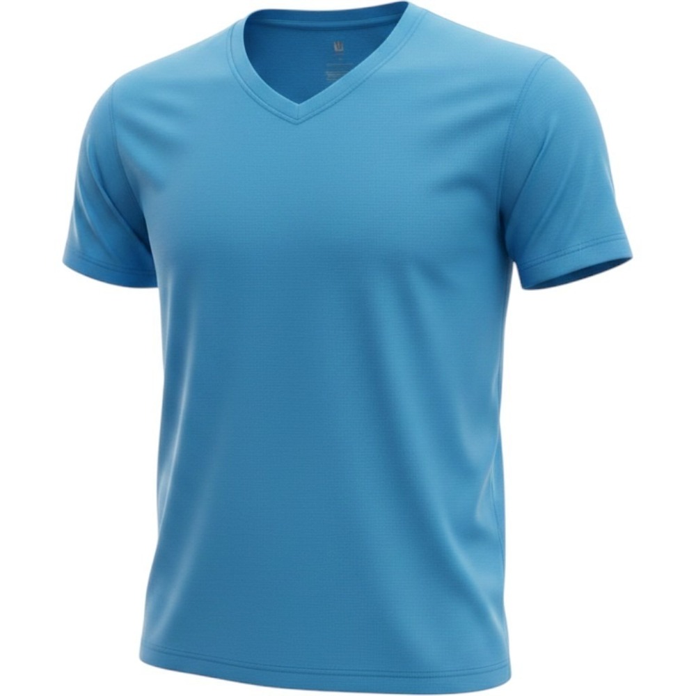 Ideology Mens Performance Tee Blue Paradise V-Neck Short Sleeve Shirt L NEW
